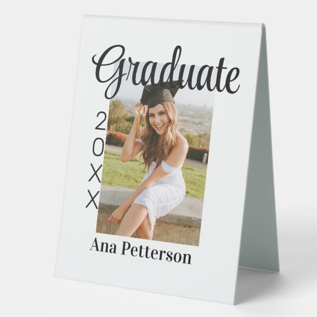 Graduate photo modern classic add year name rustic (Front)