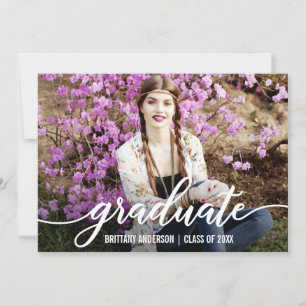 Graduate Photo Modern Script Announcement