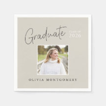 Graduate Photo Modern Script Graduation Party