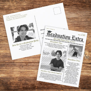 Graduate Photo Modern Simple Trendy Newspaper Postcard