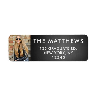 Graduate Photo Modern Typography Black Chalkboard