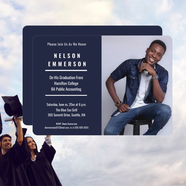 Graduate Photo Party Invitation (Graduate Photo Celebration Party Invitation)