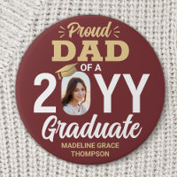 Graduate Photo Proud Dad Burgundy Red and Gold