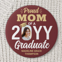 Graduate Photo Proud Mum Burgundy Red and Gold