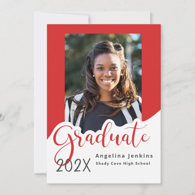 Graduate Photo Red Announcement (Front)