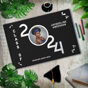 Graduate Photo Senior Class Year Silver  Guest Book