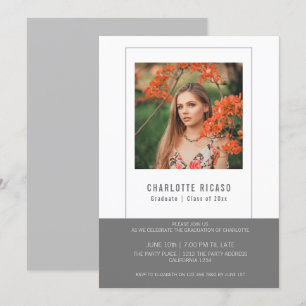 Graduate Photo Template Personalised Grey White