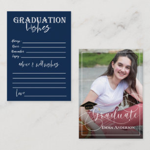 Graduate Photo White and Blue 2025 Graduation Advice Card