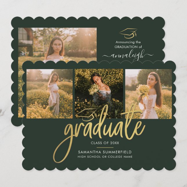 Graduate Photos Script Graduation 2026 Announcement (Front/Back)