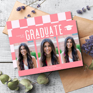 Graduate Pink 3 Photo High School Graduation