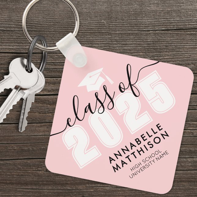 Graduate Pink Graduation Key Ring (Graduate Pink Graduation keychain)