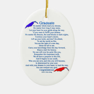 Graduate Poem Ceramic Tree Decoration