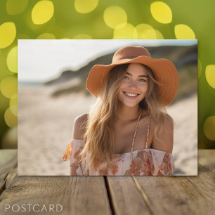 Graduate Portrait with Chalkboard Background Announcement Postcard