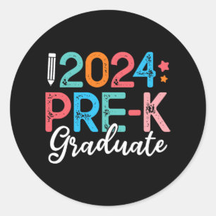 Graduate Preschool Graduation 2024 Last Day Of Sch Classic Round Sticker