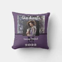 Graduate Purple Amethyst Graduation Throw Pillow