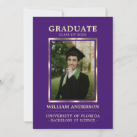 Graduate Purple Gold Frame Class of Year | PHOTO
