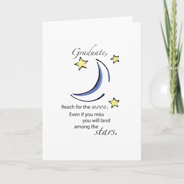 Graduate Reach for Moon, Congratulations Card (Front)
