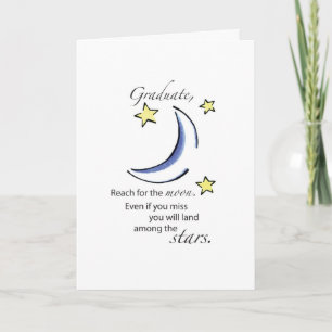 Graduate Reach for Moon, Congratulations Card