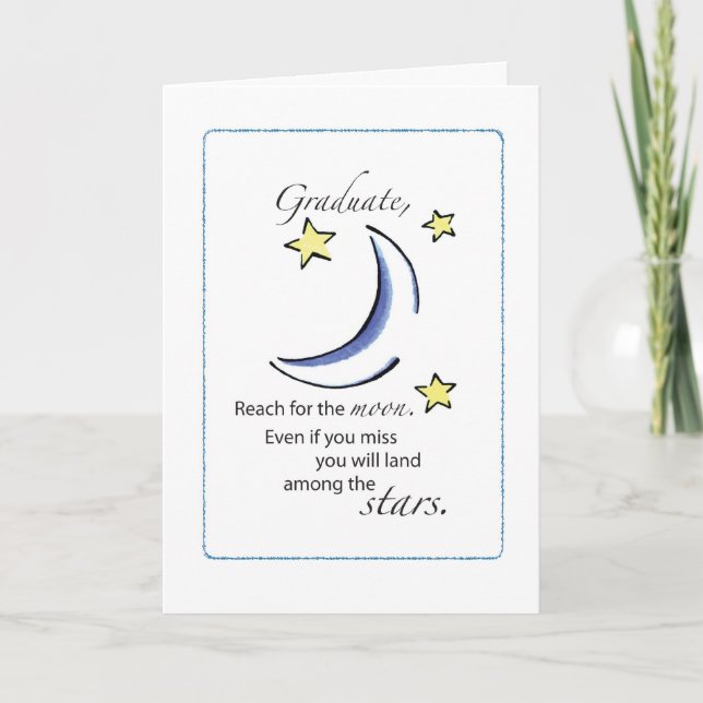 Graduate Reach for Moon, Congratulations Graduate, Card (Front)