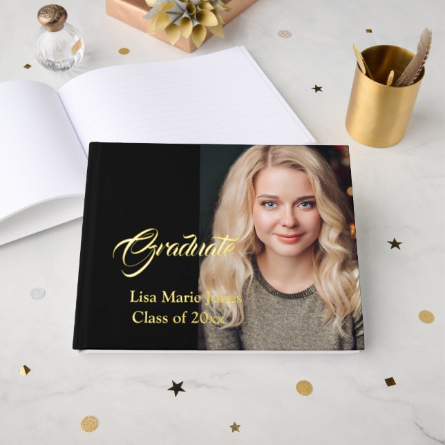 Graduate Real Foil Guest Book (Front Open)