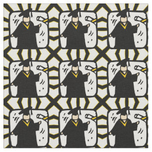 Graduate Receiving Diploma - Black & Gold Fabric