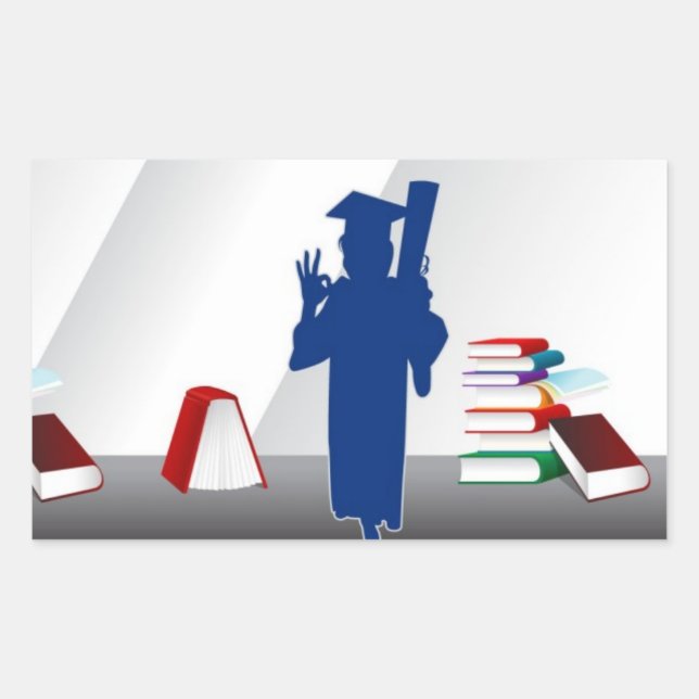 Graduate Rectangular Sticker (Front)