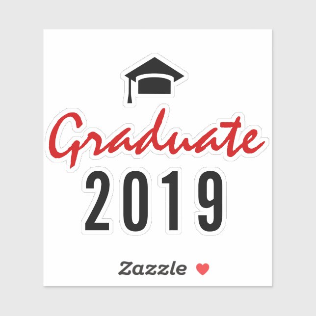 Graduate red, black graduation 2019 handwritten (Sheet)