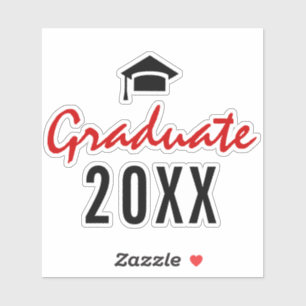 Graduate red, black graduation 2026 handwritten