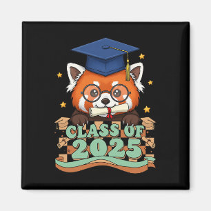 Graduate Red Panda Cl Of 2025 Kids Mens Womens Gra Magnet