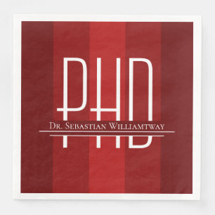 Graduate Red PhD Graduation Party Napkin