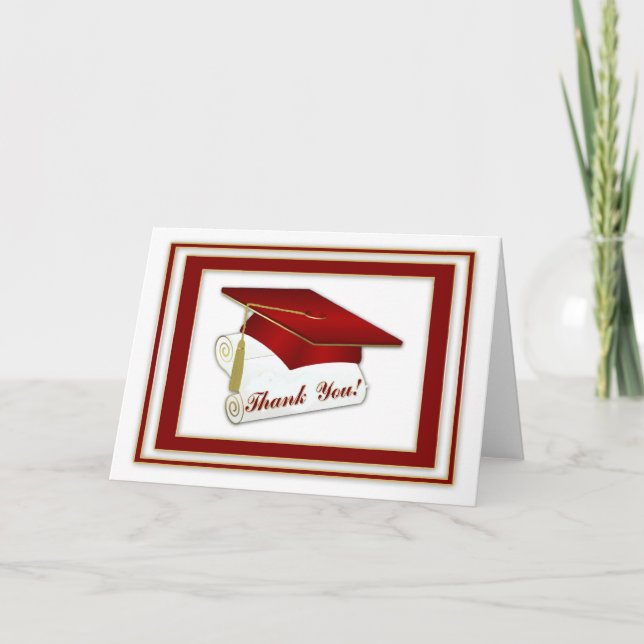 Graduate Red Thank You Card (Front)