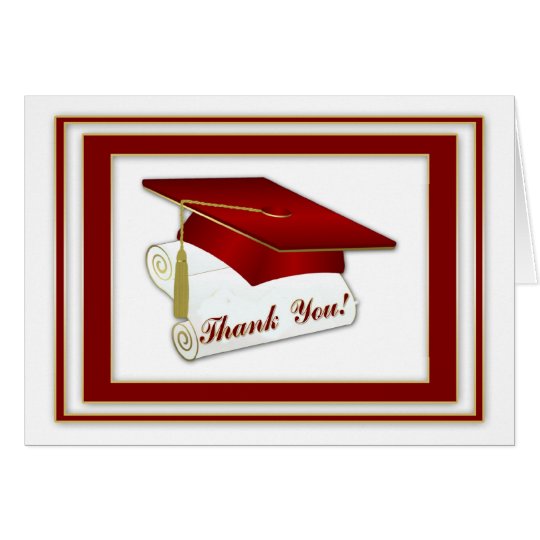 Graduate Red Thank You Card