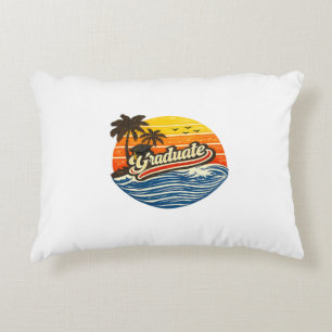 Graduate Retro Sunset Design Decorative Cushion