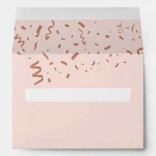 Graduate Rose Gold Foil Confetti Elegant Pink Envelope