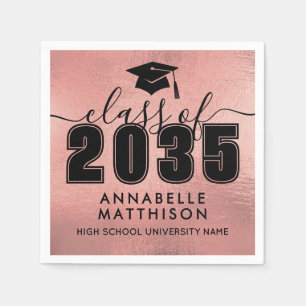 Graduate Rose Gold Graduation Napkin