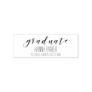 Graduate rubber custom stamp   return address