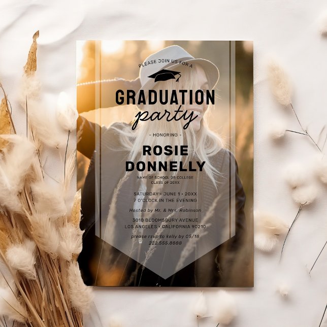 Graduate Sash Photo Graduation Party Invitation (Creator Uploaded)