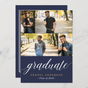 Graduate Script Photo Graduation Party Invitation