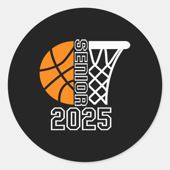 Graduate Senior Cl Of 2025 Basketball Player Gradu Classic Round Sticker (Front)
