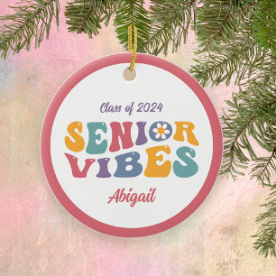 Graduate Senior Vibes Class of 2026 Christmas Ceramic Tree Decoration