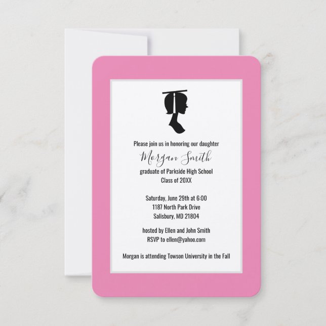 Graduate Silhouette Graduation Announcements (Front)