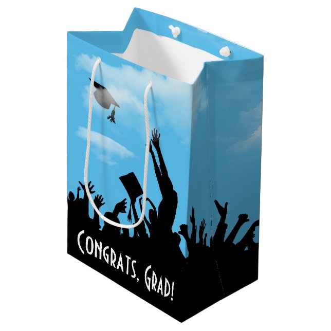 Graduate Silhouette with Sky Medium Gift Bag (Front Angled)