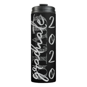 Graduate Silver Script Trendy Faux Metallic Thermal Tumbler