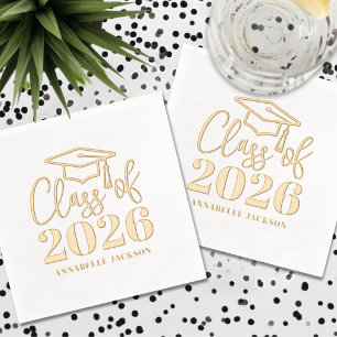 Graduate Simple Graduation Gold Foil Napkins