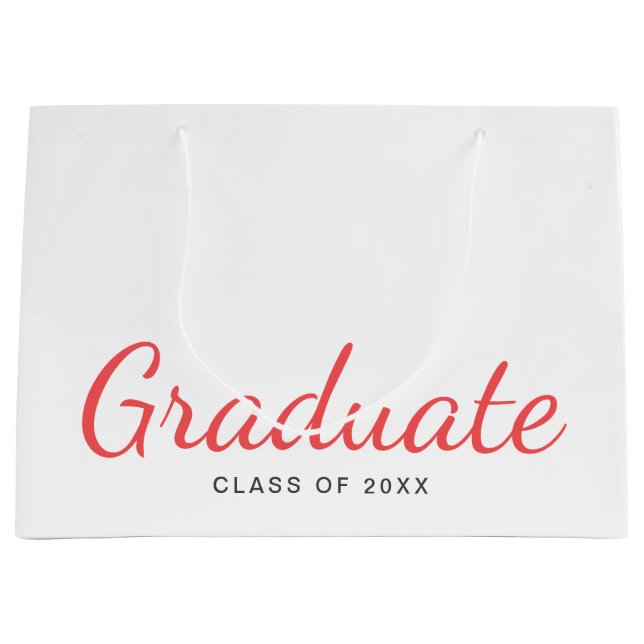 Graduate Simple Modern Class of Graduation Large Gift Bag (Front)