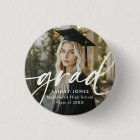 Graduate Simple Modern Script Classic Photo Button