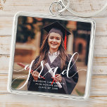 Graduate Simple Modern Script Classic Photo Key Ring<br><div class="desc">This simple and classic design is composed of sans serif and playful cursive typography and add a custom photo.</div>