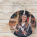 Graduate Simple Modern Script Classic Photo Key Ring<br><div class="desc">This simple and classic design is composed of sans serif and playful cursive typography and add a custom photo.</div>