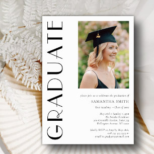 Graduate Simple Modern Typography Graduation Party Invitation