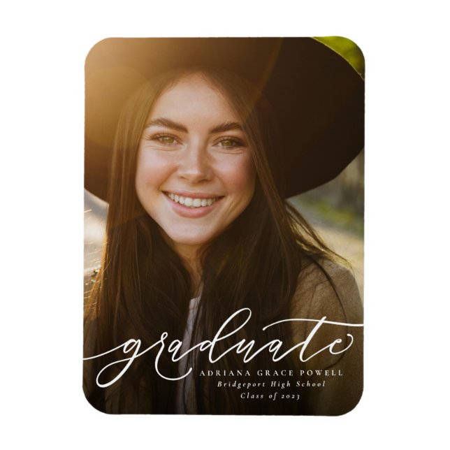 Graduate simple vertical graduation announcement magnet (Vertical)